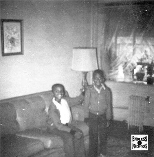 Brother Louis and me in 1959 in living room