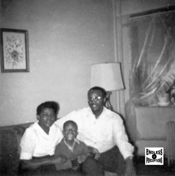Mom and Dad with me in 1959 in living room