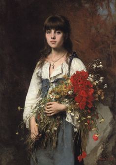 Woman holding large bouquet