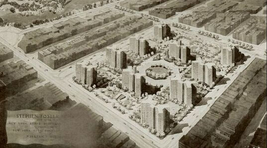 Aerial shot of Foster Projects