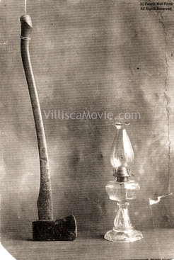murder ax and oil lamp
