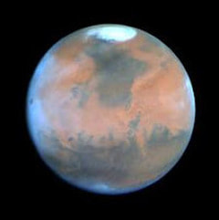 Planet Mars in space