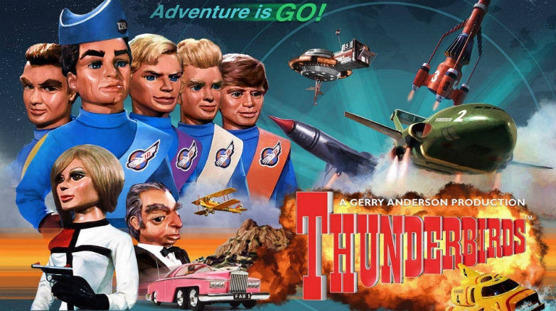 thunderbirds cast puppets with spaceships