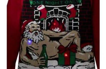 one-ugly-christmas poster with half naked Santa