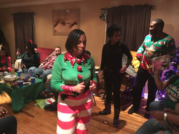 Woman with ugly Christmas Sweater